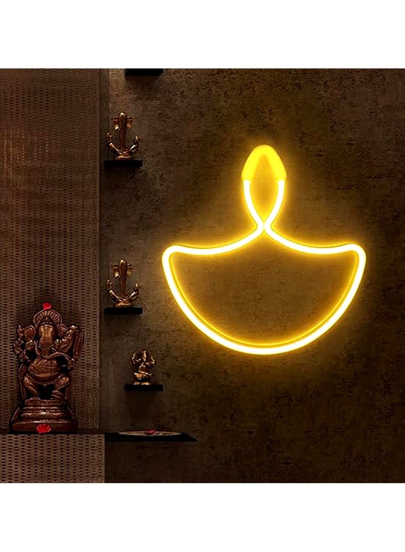 ZAYO LED Diya Light Warm White 60CM Decorative Diya Lights for Diwali Decoration, Festival Lighting, Wedding Decor, Home, Party & Indoor Wall Hanging Light - Image 1